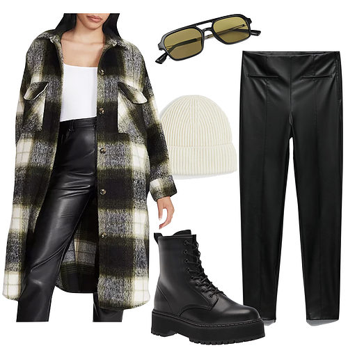 Fall Faux Leather Leggings Outfit
