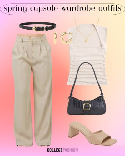 capsule wardrobe trouser outfit 2025