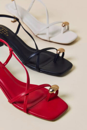 UO metal toe ring heeled sandals